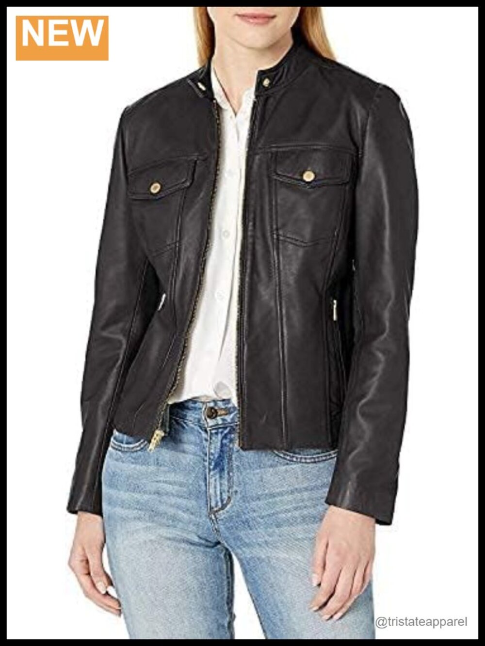 Genuine Lambskin Leather Biker Jacket for Women Bomber Moto Style